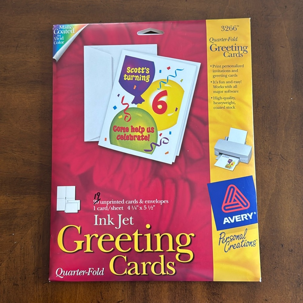Ink Jet Greeting Cards- Quarter Fold
